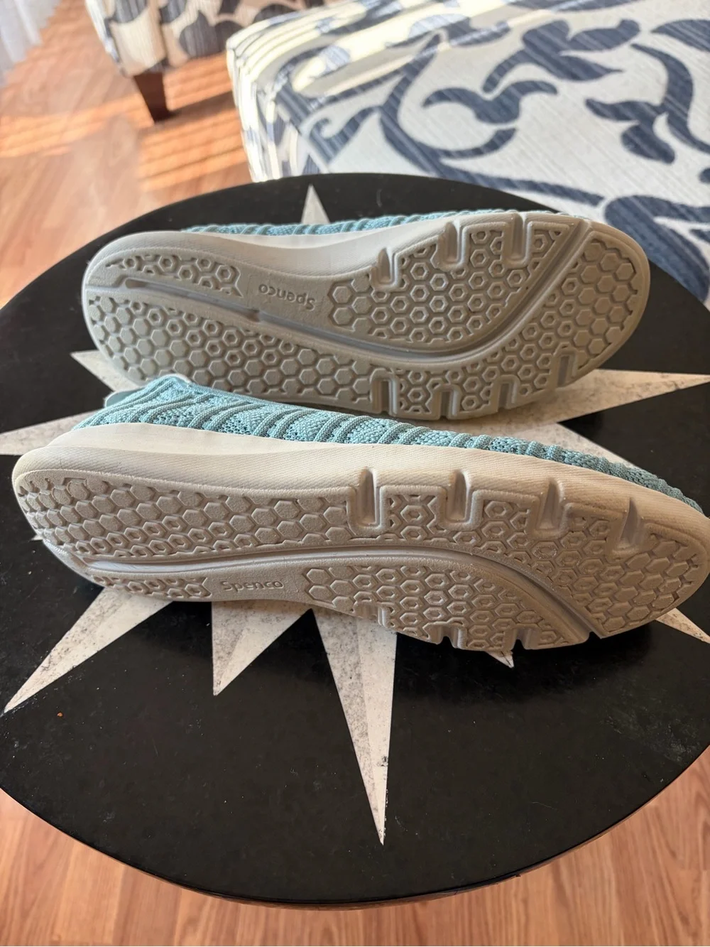 Spenco Aqua Blue Knit Slip-On Espadrilles